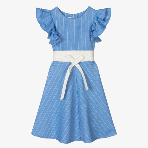 Elsy-Gestreiftes Kleid in Blau und Weiß | Childrensalon Outlet