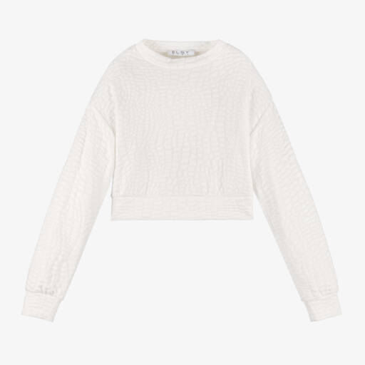 Elsy-Girls Cream Jersey Top | Childrensalon Outlet