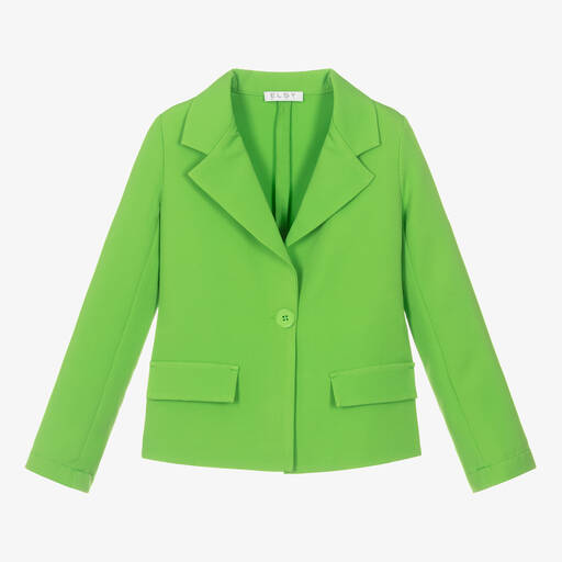 Elsy-Blazer vert en crêpe fille | Childrensalon Outlet