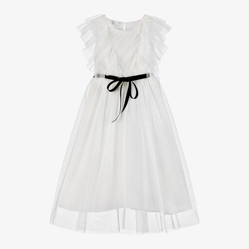 Elsy-Girls Ivory Chiffon & Tulle Dress | Childrensalon Outlet