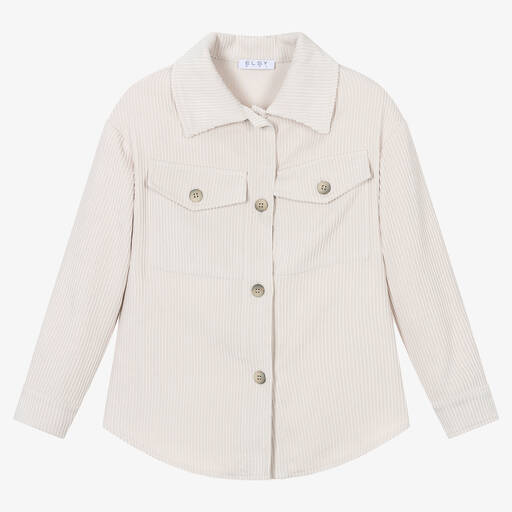 Elsy-Girls Ivory Corduroy Shacket | Childrensalon Outlet