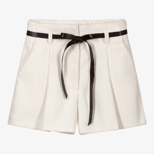 Elsy-Girls Ivory Corduroy Shorts  | Childrensalon Outlet