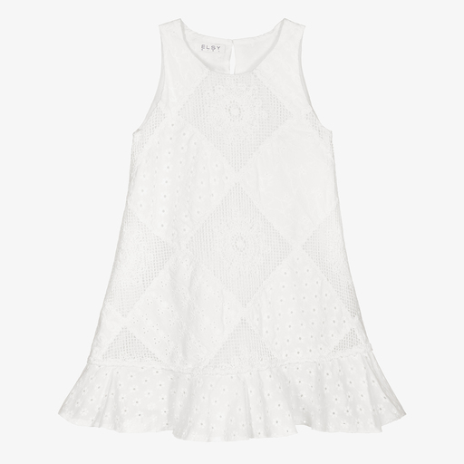 Elsy-Кремовое хлопковое платье для девочек | Childrensalon Outlet