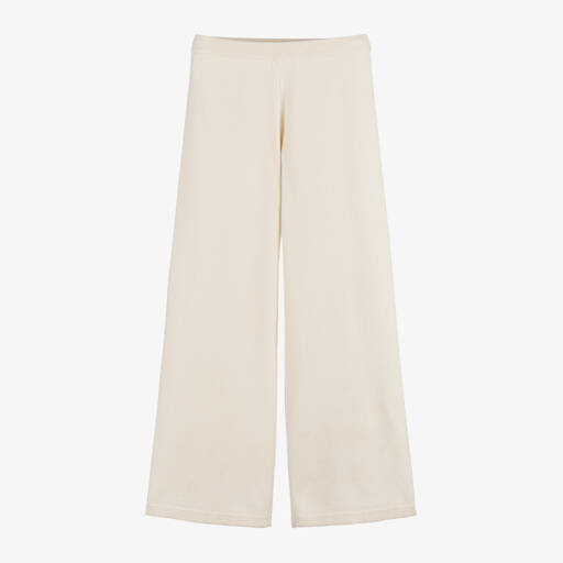 Elsy-Girls Ivory Knit Wide-Leg Trousers | Childrensalon Outlet