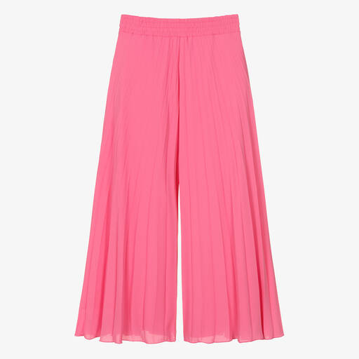 Elsy-Girls Pink Pleated Chiffon Trousers | Childrensalon Outlet