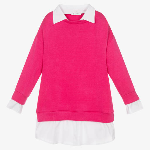Elsy-Girls Pink & White Dress | Childrensalon Outlet