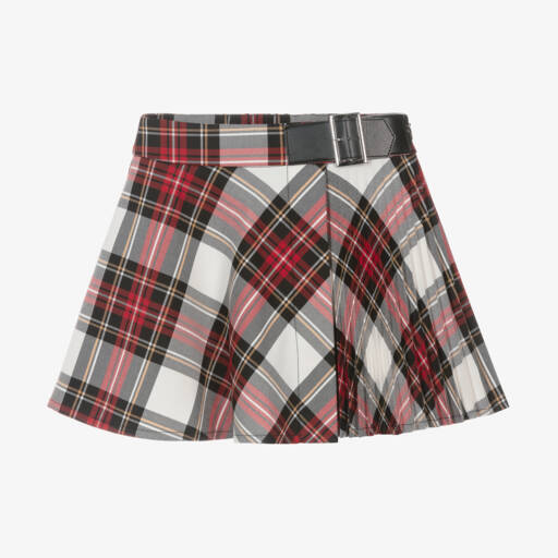 Elsy-Girls Red Tartan Pleated Skirt | Childrensalon Outlet
