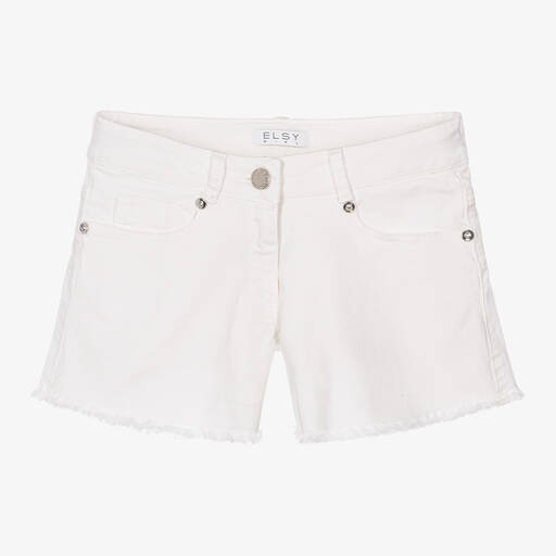 Elsy-Girls White Denim Shorts | Childrensalon Outlet