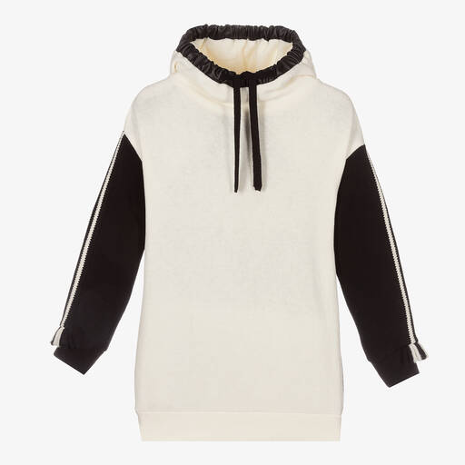 Elsy-Ivory & Black Long Sweater | Childrensalon Outlet