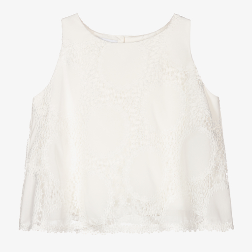 Elsy-Ivory Chiffon & Lace Blouse | Childrensalon Outlet