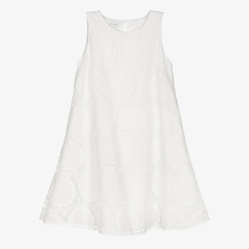 Elsy-Ivory Chiffon & Lace Dress | Childrensalon Outlet