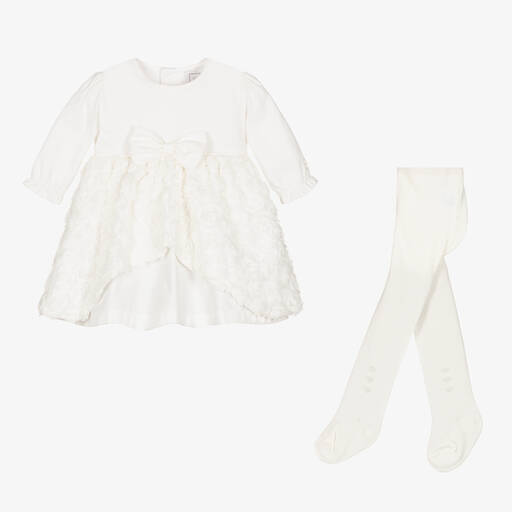 Emile et Rose-Baby Girls Ivory Cotton Dress Set | Childrensalon Outlet