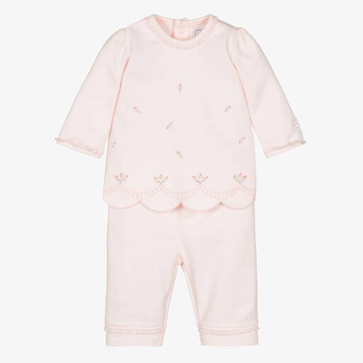 Emile et Rose-Rosa geblümtes Baumwollhosen-Set | Childrensalon Outlet