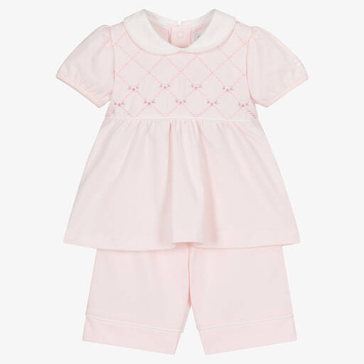 Emile et Rose-Baby Girls Pink Cotton Shorts Set | Childrensalon Outlet