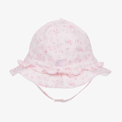 Emile et Rose-Baby Girls Pink Floral Cotton Sun Hat | Childrensalon Outlet