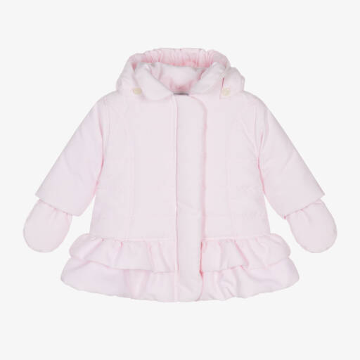 Emile et Rose-Пальто с оборками бледно-розовое для девочек | Childrensalon Outlet