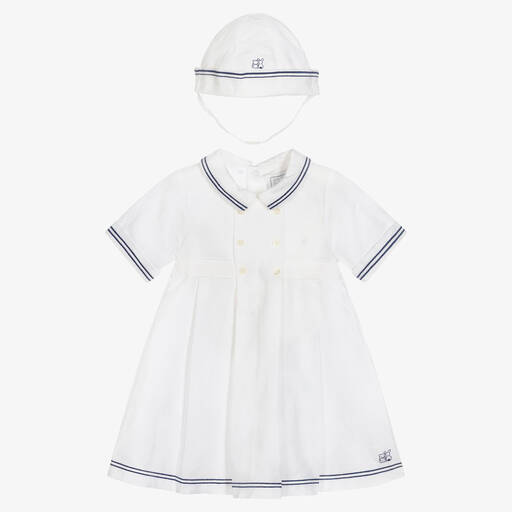 Emile et Rose-Baby Girls White Sailor Dress Set  | Childrensalon Outlet