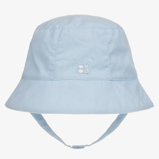 Emile et Rose-Blue Cotton Baby Sun Hat | Childrensalon Outlet