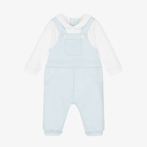 Emile et Rose-Boys Soft Blue Popper Romper | Childrensalon Outlet