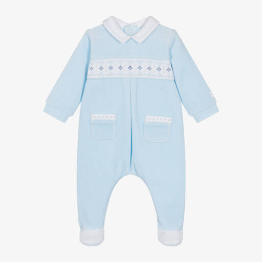 Emile et Rose-Boys Velour Embroidered Playsuit | Childrensalon Outlet
