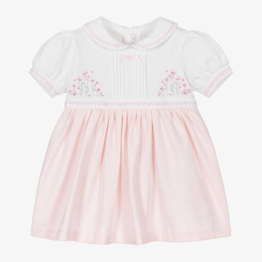 Emile et Rose-Girls Delicate Pink Cotton Floral Dress | Childrensalon Outlet