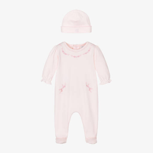 Emile et Rose-Girls Floral Pink Babygrow Ensemble | Childrensalon Outlet