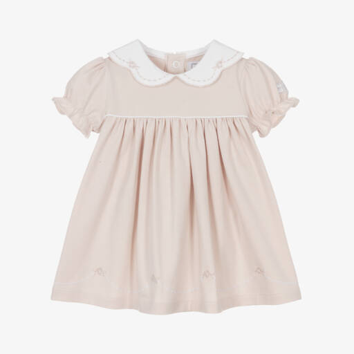 Emile et Rose-Girls' Soft Beige Cotton Dress | Childrensalon Outlet