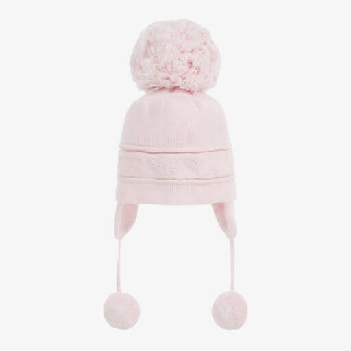 Emile et Rose-Pink Knitted Pom-Pom Baby Hat | Childrensalon Outlet