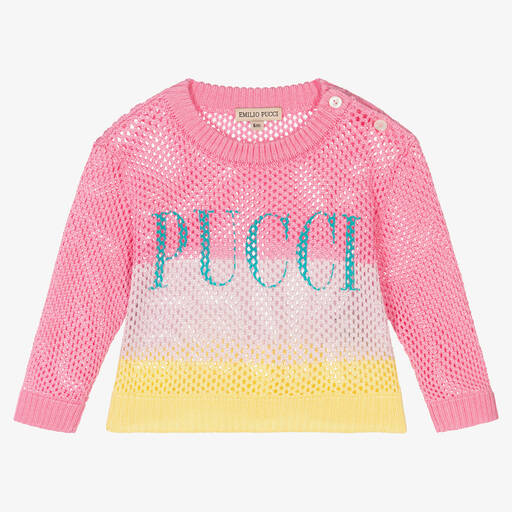 PUCCI-Baby Girls Cotton Knit Logo Jumper | Childrensalon Outlet