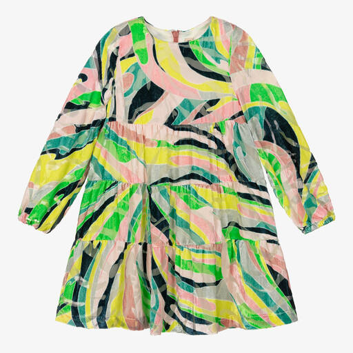 PUCCI-Grünes Vetrate Kleid für Mädchen | Childrensalon Outlet