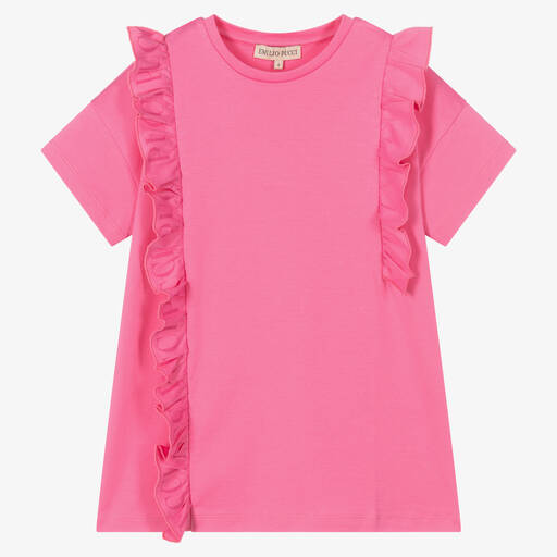 PUCCI-Girls Pink Logo T-Shirt Dress | Childrensalon Outlet
