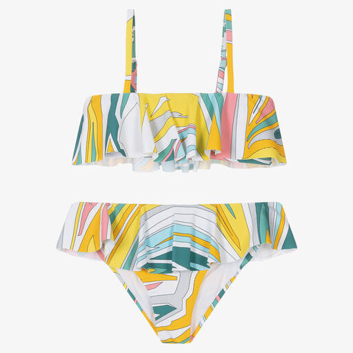 PUCCI-Girls Yellow Lance Bikini  | Childrensalon Outlet