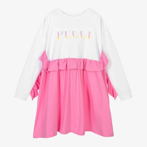 PUCCI-Бело-розовое платье для подростков | Childrensalon Outlet