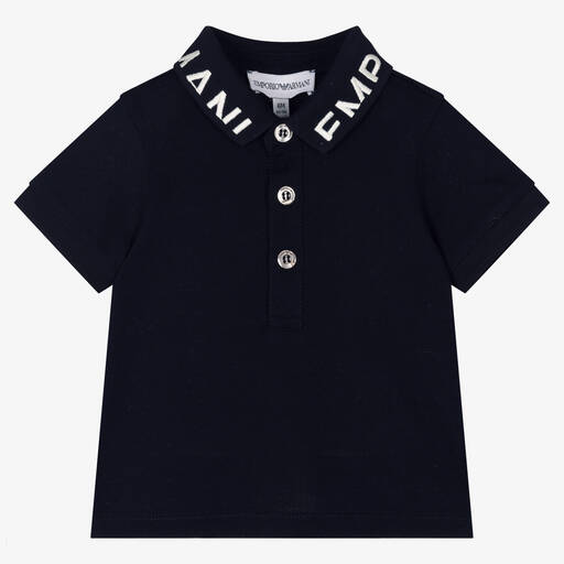 Emporio Armani-Blaues Baumwoll-Poloshirt für Babys | Childrensalon Outlet