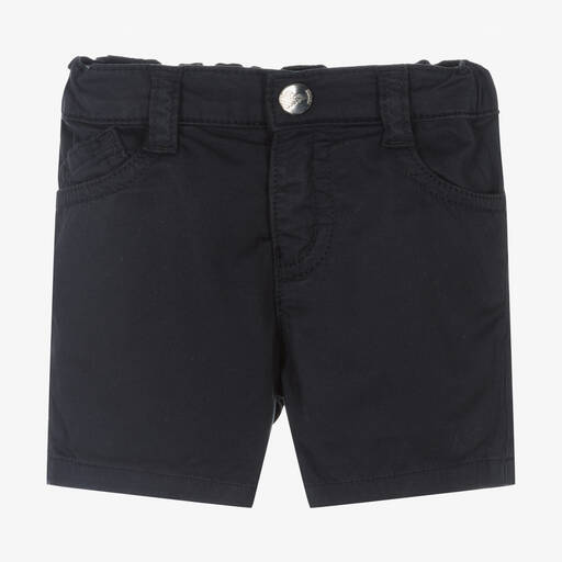 Emporio Armani-Baby Boys Blue Cotton Shorts | Childrensalon Outlet