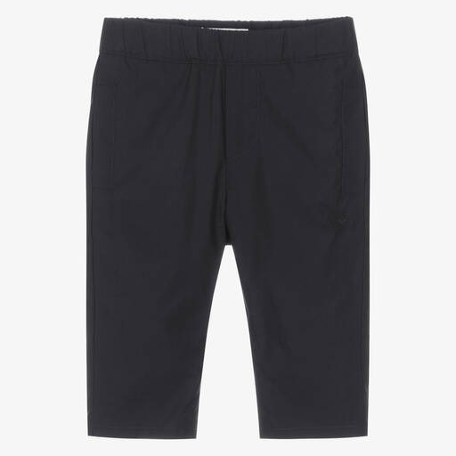 Emporio Armani-Baby Boys Navy Blue Cotton Trousers | Childrensalon Outlet