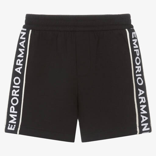 Emporio Armani-Baby Boys Navy Blue Jersey Logo Shorts | Childrensalon Outlet