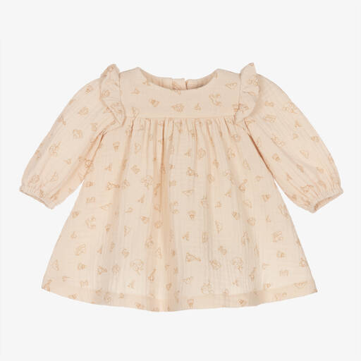 Emporio Armani-Baby Girls Pink Cotton Dress | Childrensalon Outlet