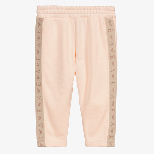Emporio Armani-جوغرز أطفال بناتي قطن جيرسي لون زهري فاتح | Childrensalon Outlet