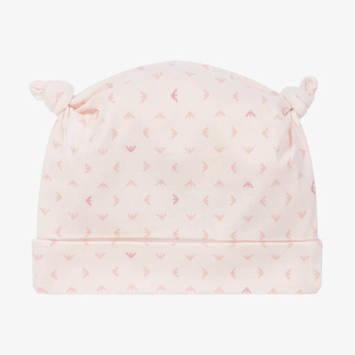 Emporio Armani-Baby Girls Pink Monogram Hat | Childrensalon Outlet