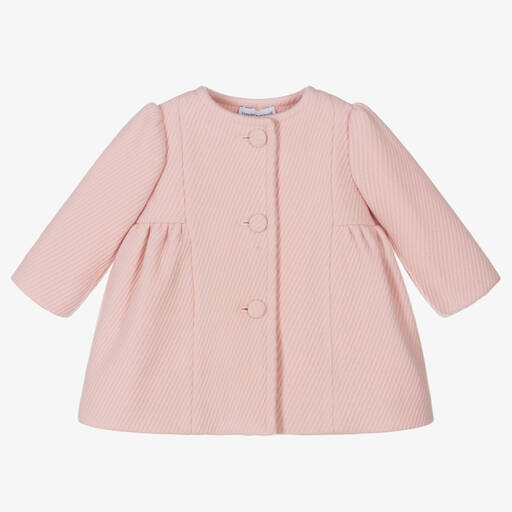 Emporio Armani-معطف أطفال بناتي مزيج صوف لون زهري | Childrensalon Outlet