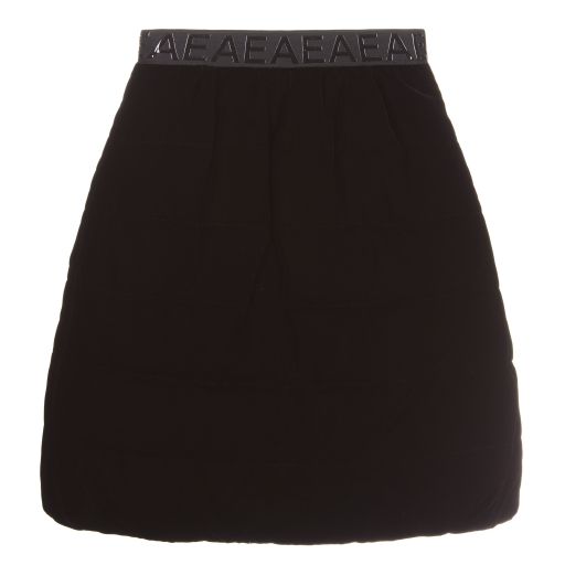 Emporio Armani-Black Velvet Puffer Skirt | Childrensalon Outlet