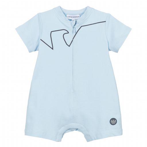 Emporio Armani-Blaue Shorts aus Baumwollpiqué | Childrensalon Outlet
