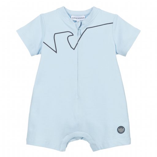 Emporio Armani-تبّان قطن بيكيه لون أزرق للمواليد | Childrensalon Outlet