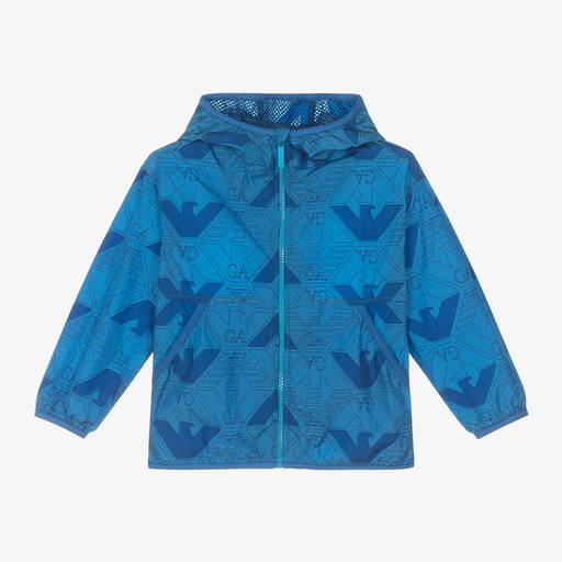 Emporio Armani-Blue EA Crew Windbreaker Jacket | Childrensalon Outlet