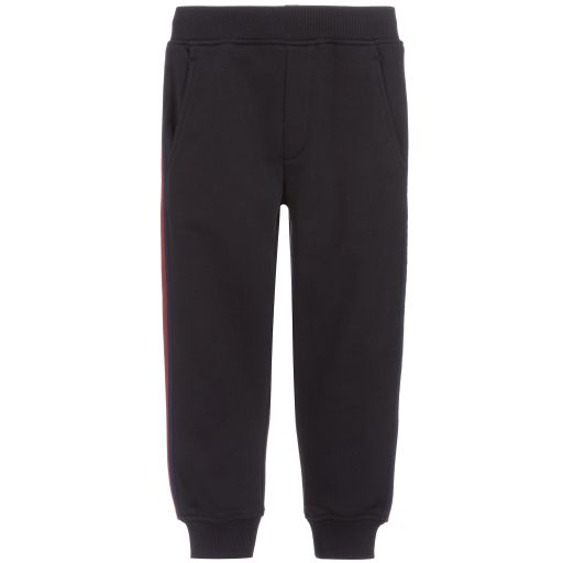 Emporio Armani-Pantalon de jogging bleu et rouge à bande à logo | Childrensalon Outlet