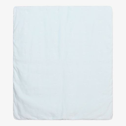 Emporio Armani-Blue Velour Blanket (76cm) | Childrensalon Outlet