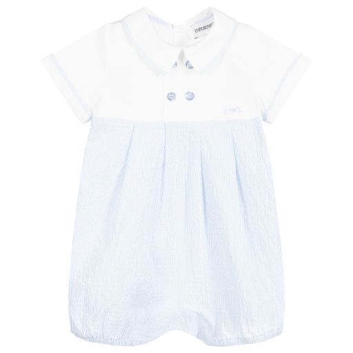Emporio Armani-Blue & White Baby Shortie | Childrensalon Outlet