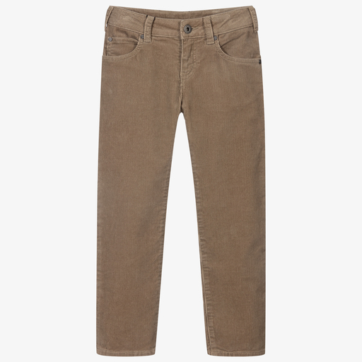 Emporio Armani-Pantalon beige en velours côtelé Garçon | Childrensalon Outlet