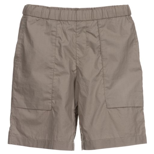 Emporio Armani-Коричнево-серые хлопковые шорты для мальчиков | Childrensalon Outlet